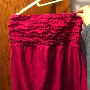 Stretchy pink strapless sundress